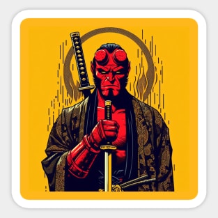 Samurai Hellboy Sticker